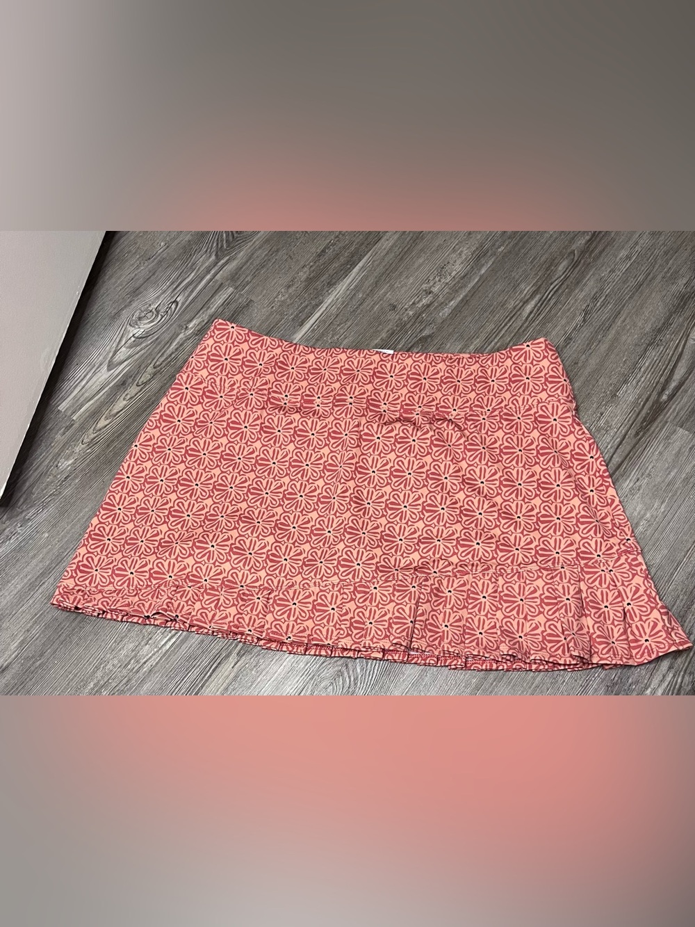 Sigrid Olsen Coral Pink Geometric Mini Skirt